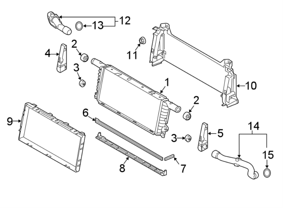 Diagram RADIATOR & COMPONENTS. for your 2006 Porsche Cayenne   