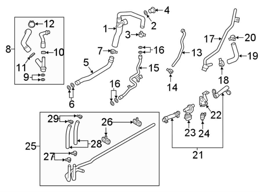 Diagram HOSES & PIPES. for your 2021 Porsche Cayenne   