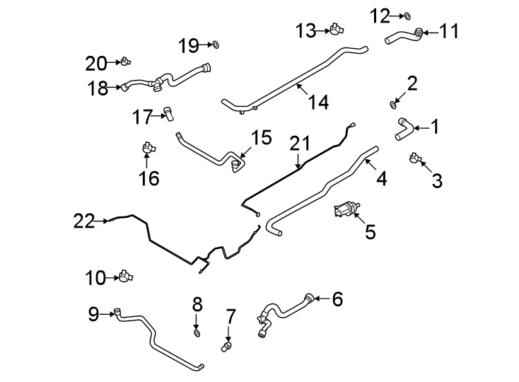 Diagram Hoses & pipes. for your 2018 Porsche Cayenne   