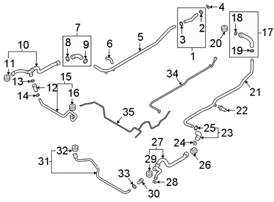 Diagram HOSES & PIPES. for your 2020 Porsche Cayenne   