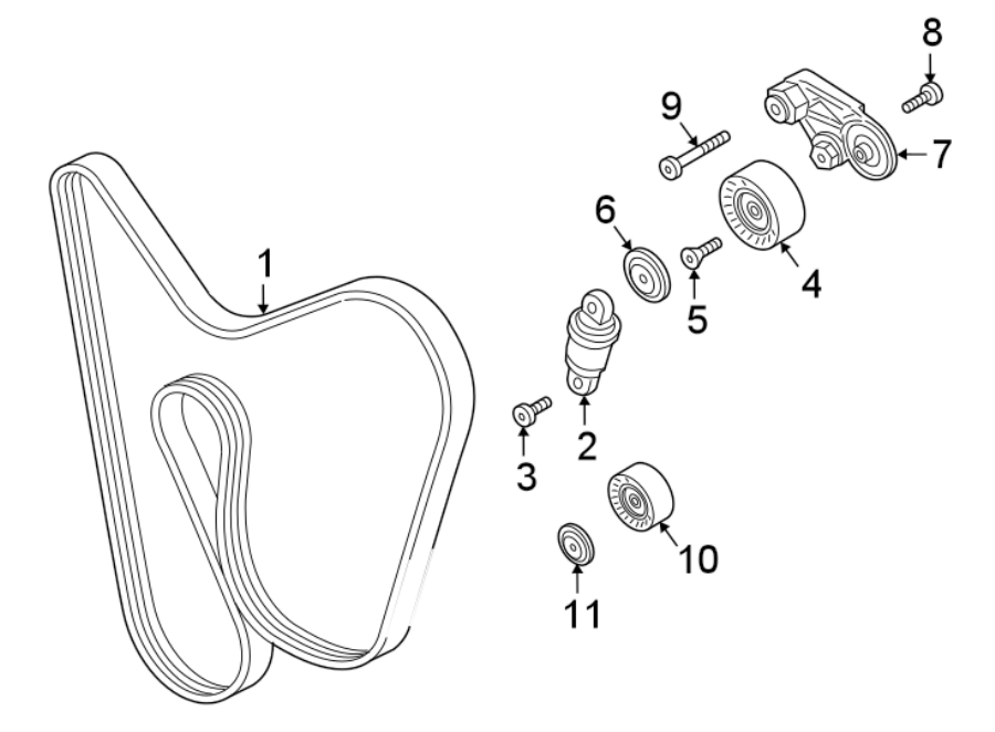 Diagram BELTS & PULLEYS. for your Porsche