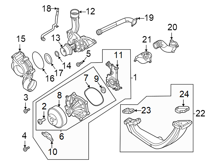 Diagram Water pump. for your 2014 Porsche Cayenne  Platinum Edition Sport Utility 