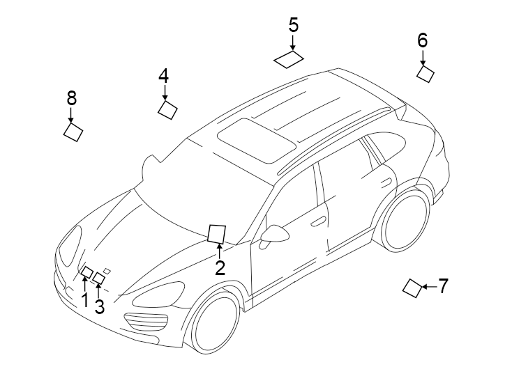 Diagram Information labels. for your 2016 Porsche Cayenne  Turbo Sport Utility 
