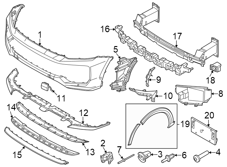 Diagram Front bumper & grille. Bumper & components. for your 1995 Porsche