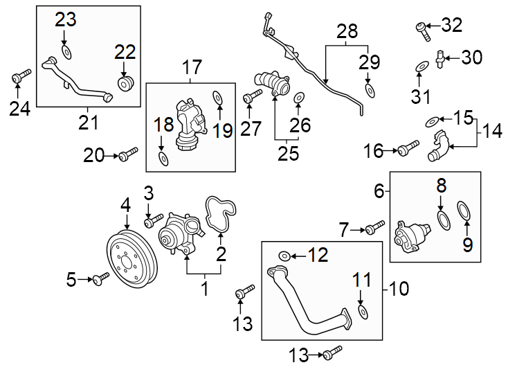 Diagram Water pump. for your 2014 Porsche Cayenne   