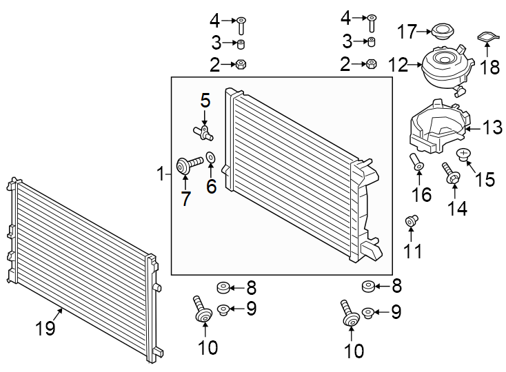 Diagram Radiator & components. for your 2014 Porsche Cayenne  S Sport Utility 