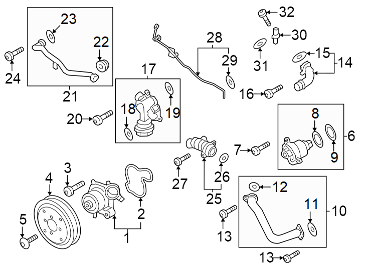 Diagram Water pump. for your 2014 Porsche Cayenne   