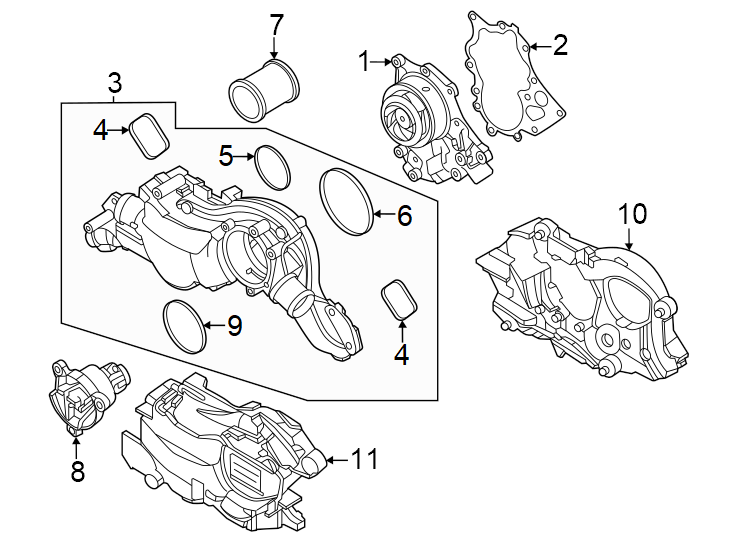 Diagram Water pump. for your 2021 Porsche Cayenne  Coupe Sport Utility 