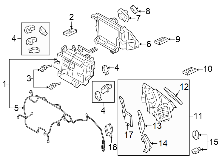 Diagram Air conditioner & heater. Evaporator & heater components. for your 2009 Porsche Cayenne  Turbo Sport Utility 