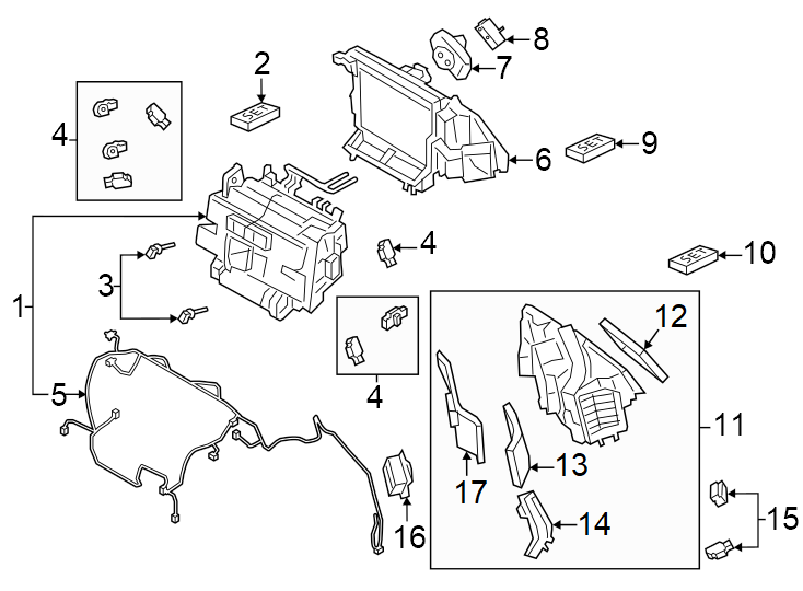 Diagram Air conditioner & heater. Evaporator & heater components. for your 2014 Porsche Cayenne   