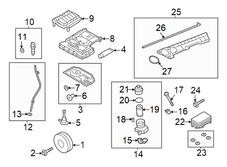 Diagram Engine / transaxle. Engine parts. for your 2014 Porsche Cayenne  Diesel Platinum Edition Sport Utility 