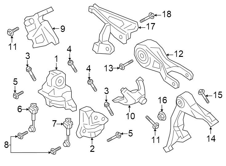 Diagram Engine / transaxle. Engine mounting. for your 2024 Porsche Cayenne  E-Hybrid Coupe Sport Utility 