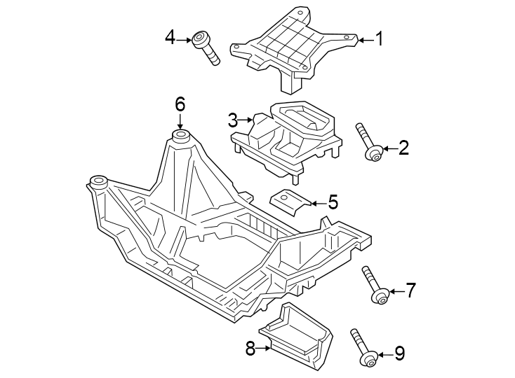 Diagram Engine / transaxle. TRANS mounting. for your 2012 Porsche Cayenne   