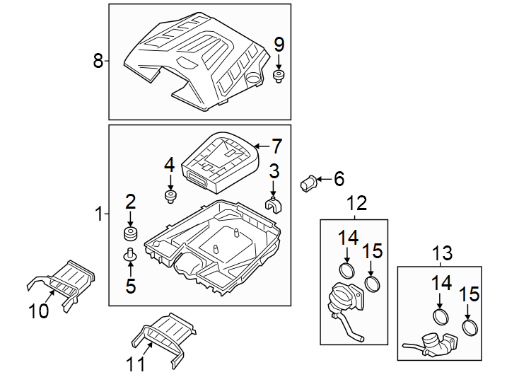 Diagram Engine / transaxle. Air intake. for your 2016 Porsche Cayenne  GTS Sport Utility 