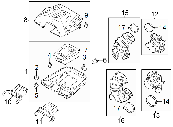 Diagram Engine / transaxle. Air intake. for your 2016 Porsche Cayenne  GTS Sport Utility 