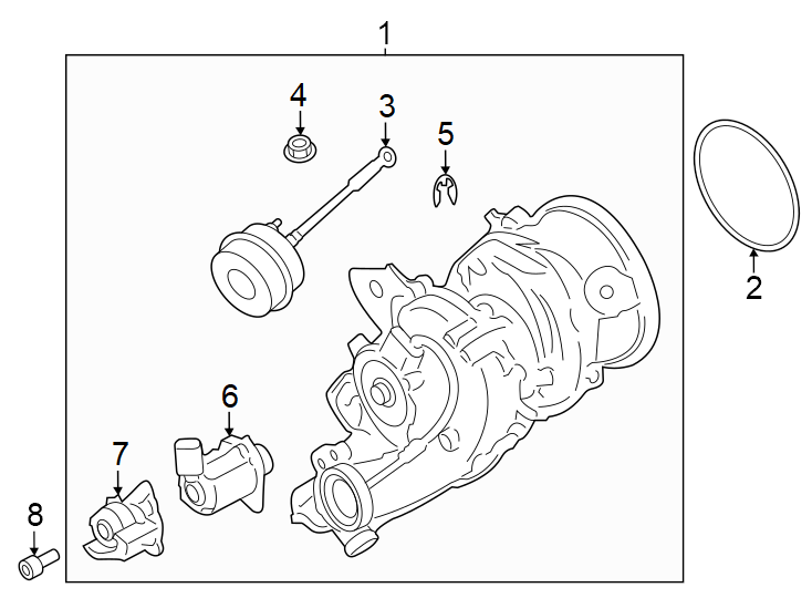 Diagram Engine / transaxle. Turbocharger & components. for your 2018 Porsche Cayenne   