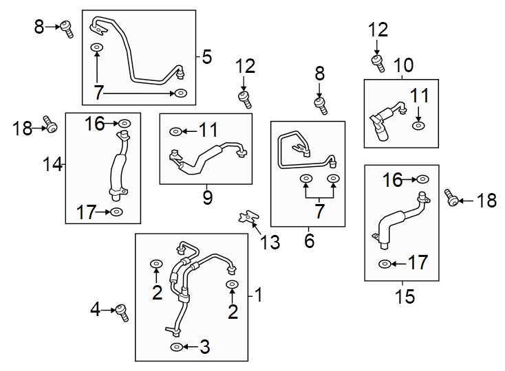 Diagram 11X2. 8. 13X3. 4. 0 liter. Lower. Oil & coolant lines. Upper. w/ Turbo GT. w/o Turbo GT. w/Turbo GT. for your 2019 Porsche Macan   