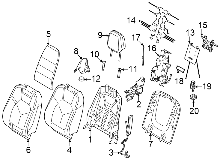 9Chalk. CLUB leather. Comfort seats. Inner. Outer. Seat back. Slate. Smooth leather. W/CREST. W/MASSAGE. W/MEMORY. W/O crest. W/O massage. W/O memory. W/O vented seats. W/VENTED seats.https://images.simplepart.com/images/parts/motor/fullsize/6971567.png