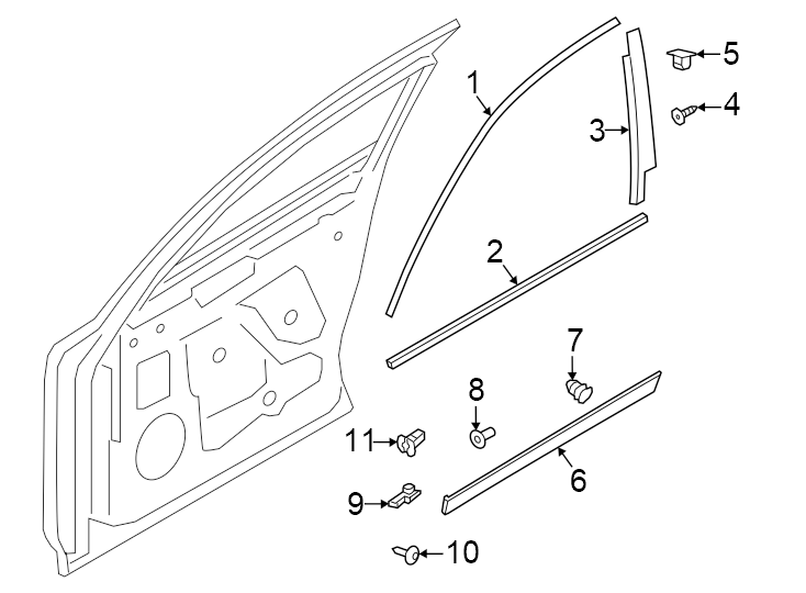 Diagram Front door. Exterior trim. for your 2008 Porsche Cayenne   