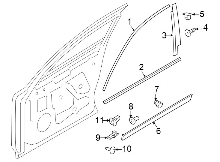 Diagram Front door. Exterior trim. for your 2008 Porsche Cayenne   