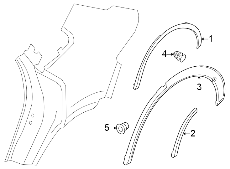 1Front molding. Primed. Rear molding. W/O COUPE. W/O Sport Design pkg.. W/O Turbo. W/SPORT Design pkg.. W/TURBO.https://images.simplepart.com/images/parts/motor/fullsize/6971674.png