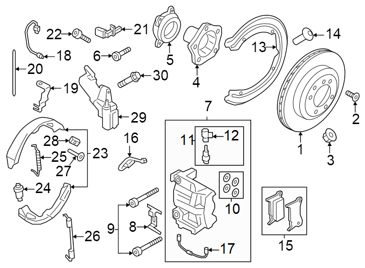 Diagram Rear suspension. Brake components. for your 2024 Porsche Cayenne  Coupe Sport Utility 