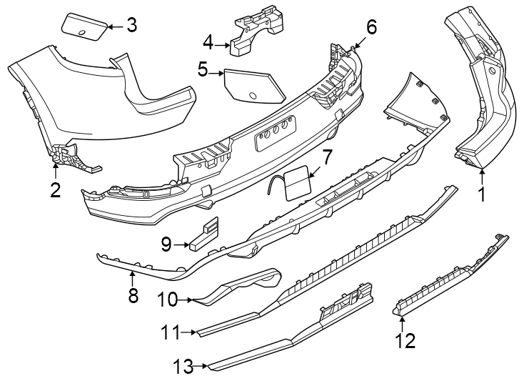 13Cover & trim. Stainless steel. W/O sport design. W/O tow package. W/O tow pkg. W/O turbo gt. W/TOW package. W/TOW pkg.https://images.simplepart.com/images/parts/motor/fullsize/6971890.png