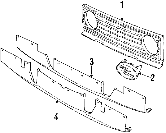 Full size assembly image of GRILLE & COMPONENTS. (1/1)