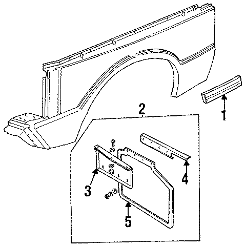 Full size assembly image of FENDER. EXTERIOR TRIM. (1/1)