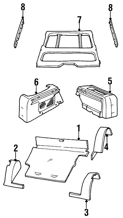 Full size assembly image of REAR BODY. INTERIOR TRIM. (1/1)