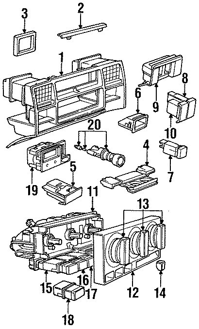 Diagram INSTRUMENT PANEL COMPONENTS. for your 2015 Land Rover Discovery Sport   