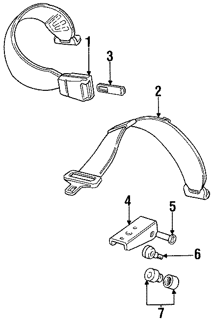 Diagram RESTRAINT SYSTEMS. REAR SEAT BELTS. for your Land Rover Discovery  