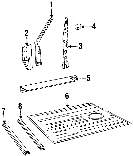 Diagram PILLARS. ROCKER & FLOOR. CENTER PILLAR & ROCKER. FLOOR & RAILS. HINGE PILLAR. for your 1998 Land Rover Discovery   