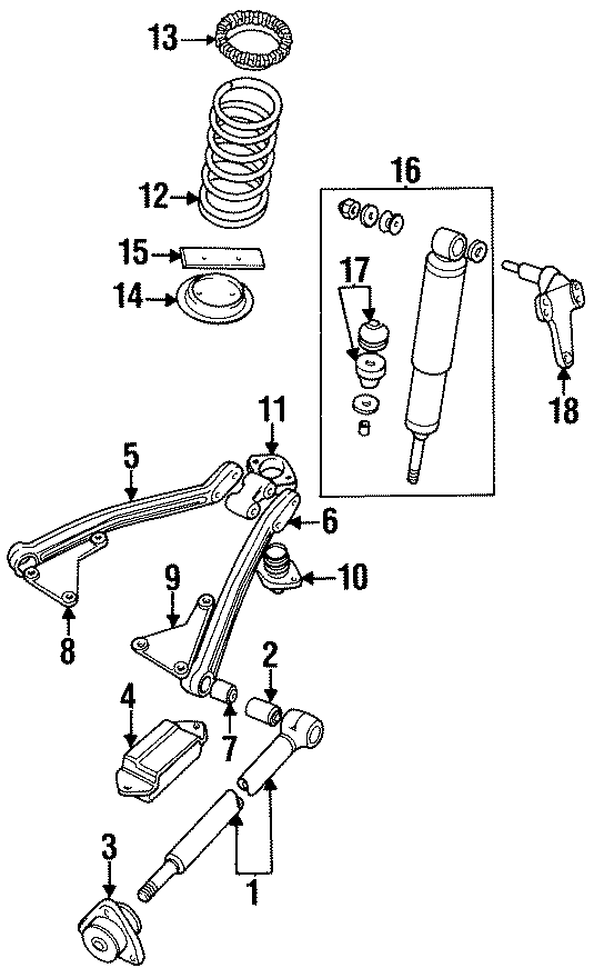 Diagram REAR SUSPENSION. SUSPENSION COMPONENTS. for your 2022 Land Rover Defender 90   