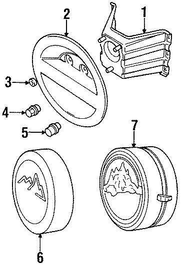 Full size assembly image of SPARE TIRE CARRIER. CARRIER & COMPONENTS. (1/1)