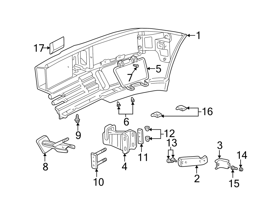 Diagram Front bumper. Bumper & components. for your 2024 Land Rover Range Rover Velar   