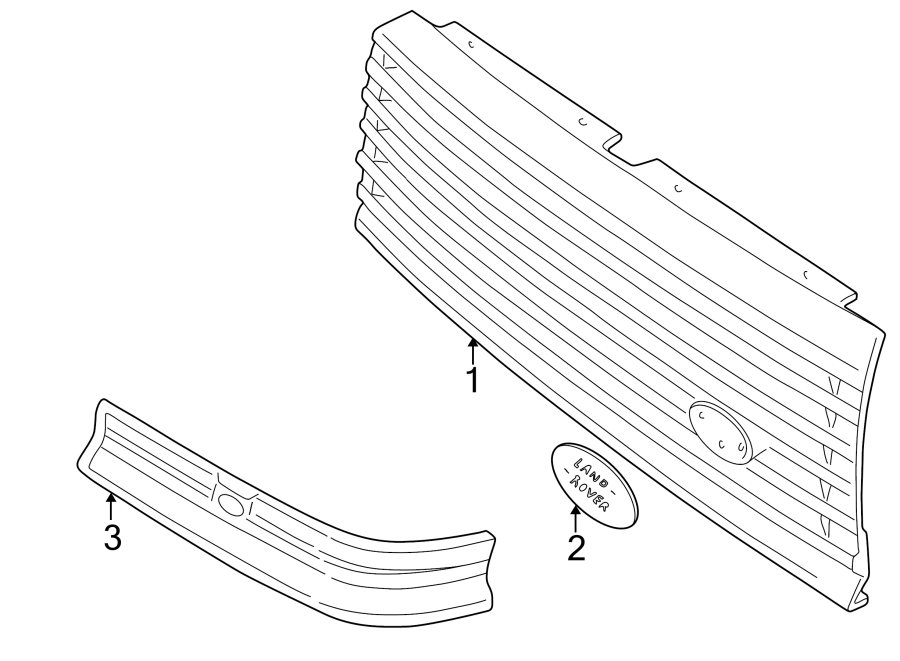 Diagram GRILLE & COMPONENTS. for your Land Rover