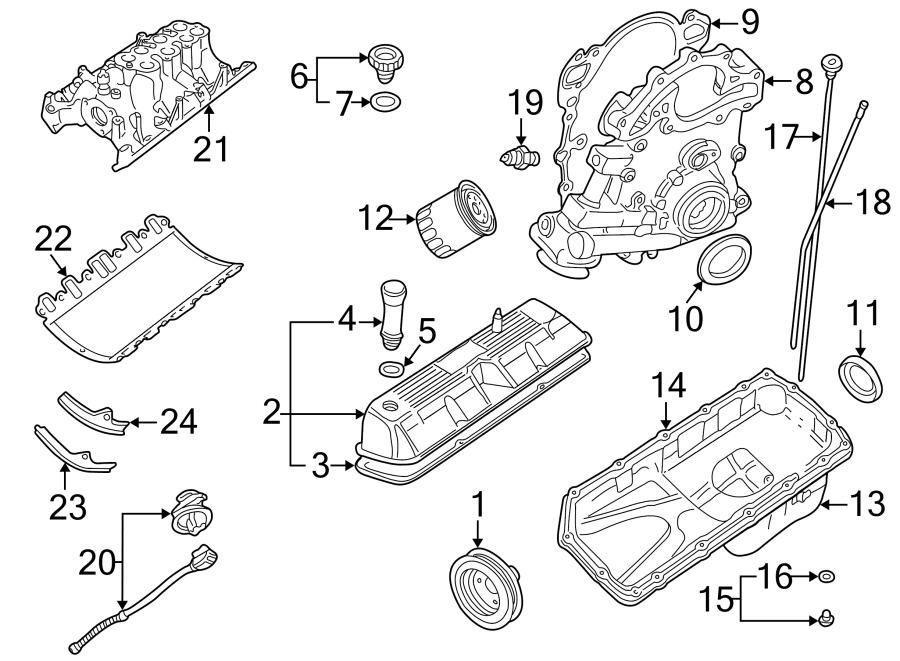 Diagram ENGINE PARTS. for your 2015 Land Rover LR4   