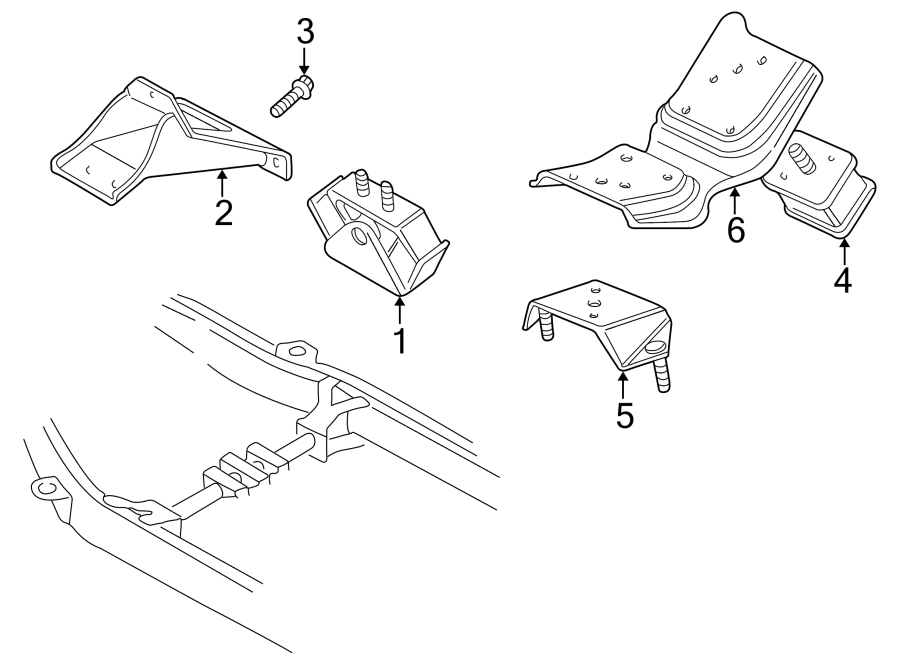 Diagram Engine & TRANS mounting. for your 2022 Land Rover Range Rover Sport  SVR Carbon Edition Sport Utility 