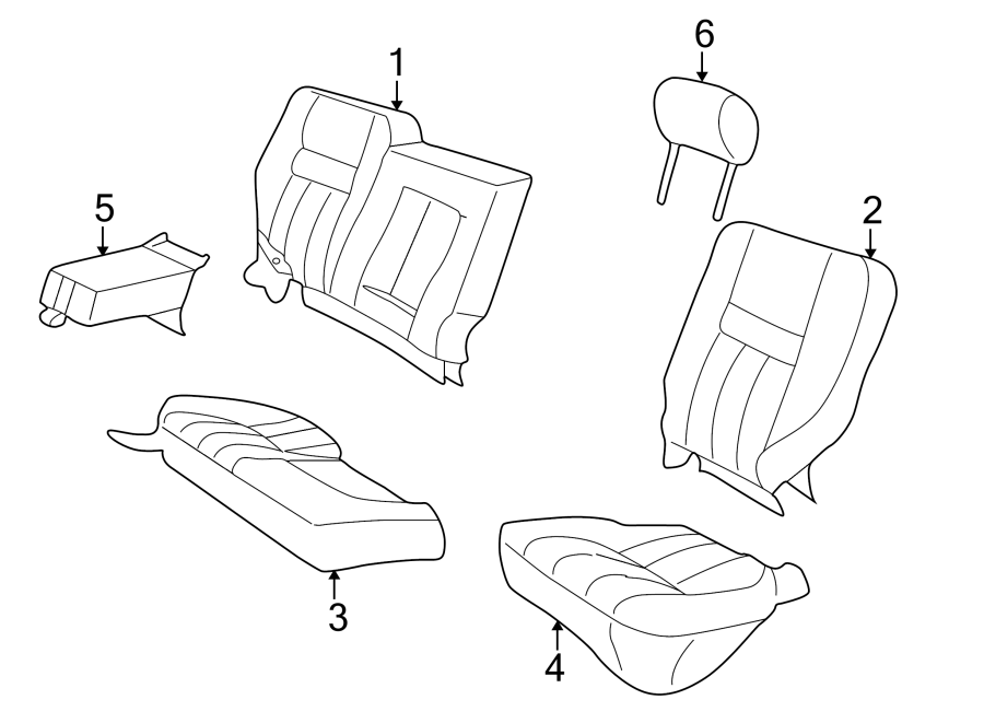 Full size assembly image of SEATS & TRACKS. REAR SEAT COMPONENTS. (1/1)