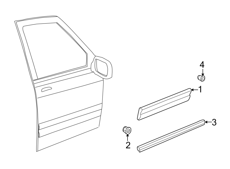 Full size assembly image of FRONT DOOR. EXTERIOR TRIM. (1/1)