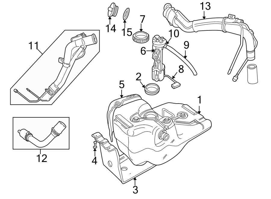 Diagram Fuel system components. for your 2019 Land Rover Range Rover Evoque  SE Premium Sport Utility 