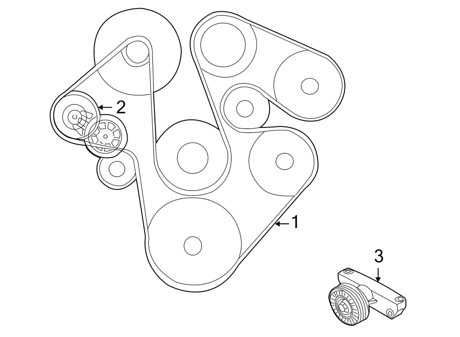 Diagram BELTS & PULLEYS. for your 2003 Land Rover Discovery   