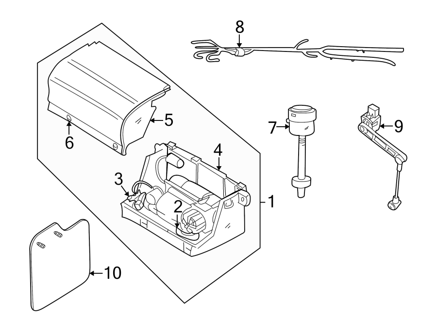 Diagram AUTO LEVELING COMPONENTS. for your 2016 Land Rover LR4  HSE Lux Sport Utility 