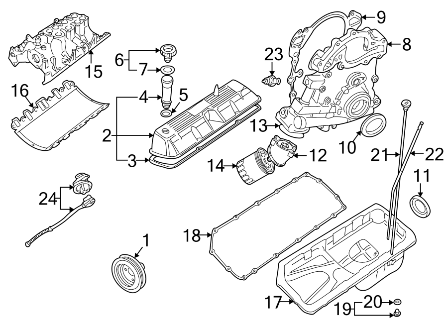 Diagram ENGINE PARTS. for your 2022 Land Rover Range Rover Evoque  R-Dynamic S Sport Utility 