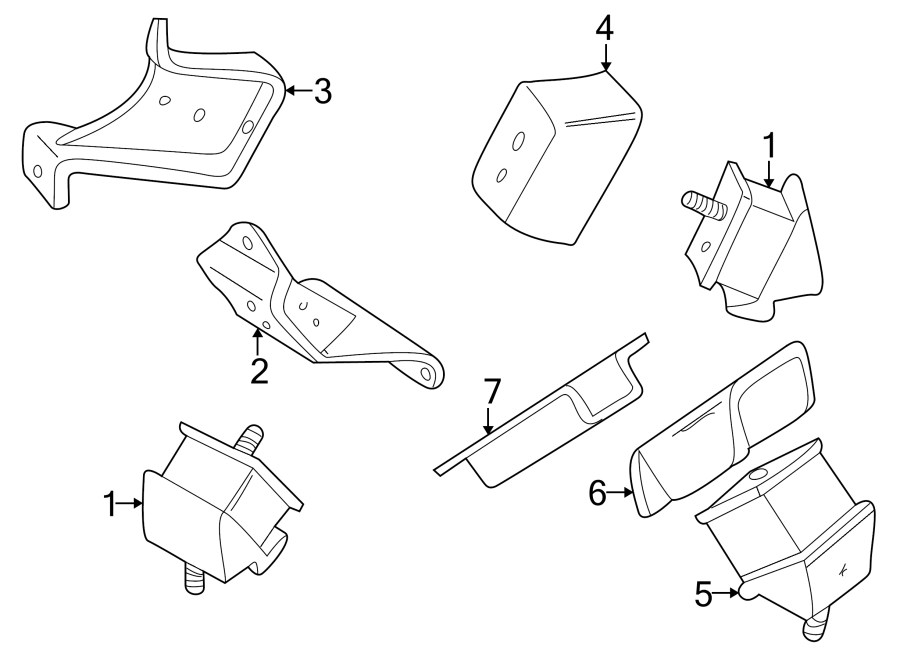 Diagram ENGINE & TRANS MOUNTING. for your 2023 Land Rover Range Rover Velar  HST Sport Utility 