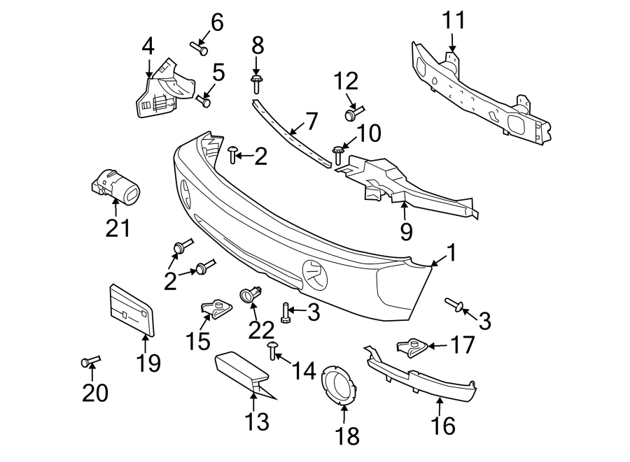 Diagram FRONT BUMPER. BUMPER & COMPONENTS. for your Land Rover