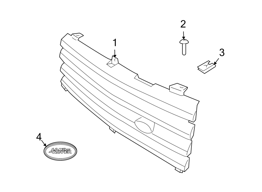 Diagram GRILLE & COMPONENTS. for your Land Rover