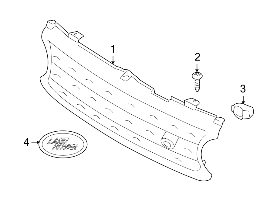 Diagram GRILLE & COMPONENTS. for your Land Rover