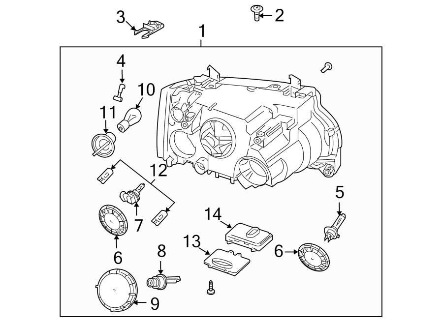 Diagram FRONT LAMPS. HEADLAMP COMPONENTS. for your 2018 Land Rover Range Rover Velar   